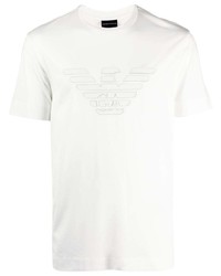 T-shirt à col rond imprimé blanc Emporio Armani