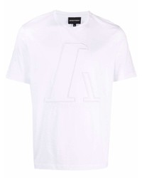 T-shirt à col rond imprimé blanc Emporio Armani