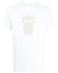 T-shirt à col rond imprimé blanc Emporio Armani