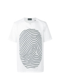 T-shirt à col rond imprimé blanc Emporio Armani