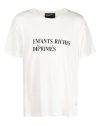 T-shirt à col rond imprimé blanc Enfants Riches Deprimes