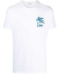 T-shirt à col rond imprimé blanc Etro