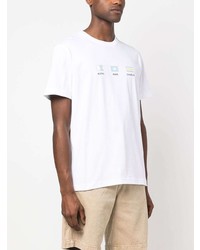 T-shirt à col rond imprimé blanc A.P.C.