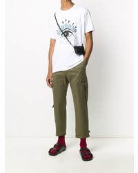 T-shirt à col rond imprimé blanc Kenzo