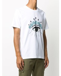 T-shirt à col rond imprimé blanc Kenzo