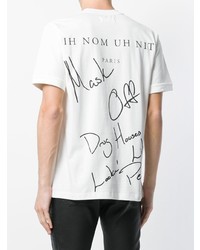 T-shirt à col rond imprimé blanc Ih Nom Uh Nit