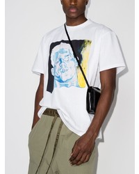 T-shirt à col rond imprimé blanc JW Anderson