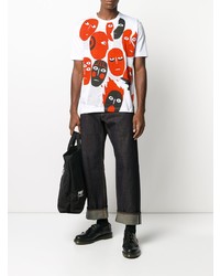 T-shirt à col rond imprimé blanc Junya Watanabe MAN