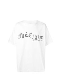 T-shirt à col rond imprimé blanc Facetasm