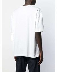 T-shirt à col rond imprimé blanc Maison Margiela