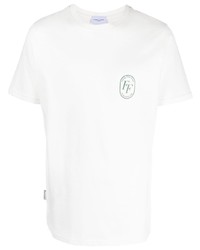 T-shirt à col rond imprimé blanc Family First