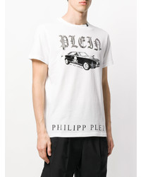 T-shirt à col rond imprimé blanc Philipp Plein