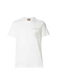 T-shirt à col rond imprimé blanc Federico Curradi