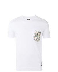 T-shirt à col rond imprimé blanc Fendi