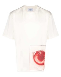 T-shirt à col rond imprimé blanc Ferragamo
