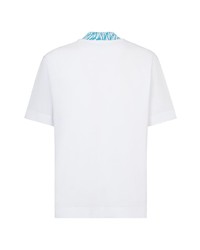 T-shirt à col rond imprimé blanc Fendi