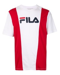 T-shirt à col rond imprimé blanc Fila