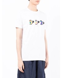 T-shirt à col rond imprimé blanc PS Paul Smith