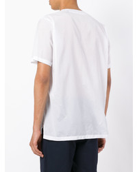 T-shirt à col rond imprimé blanc Emporio Armani