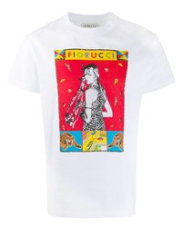 T-shirt à col rond imprimé blanc Fiorucci