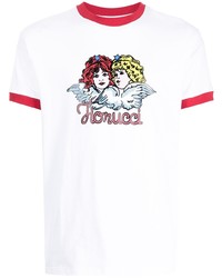 T-shirt à col rond imprimé blanc Fiorucci