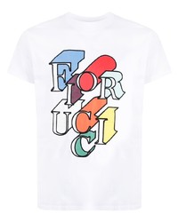 T-shirt à col rond imprimé blanc Fiorucci