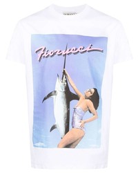 T-shirt à col rond imprimé blanc Fiorucci