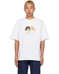 T-shirt à col rond imprimé blanc Fiorucci