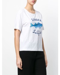 T-shirt à col rond imprimé blanc Antonia Zander