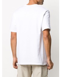 T-shirt à col rond imprimé blanc Stussy