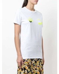 T-shirt à col rond imprimé blanc Chiara Ferragni