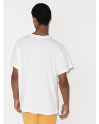 T-shirt à col rond imprimé blanc Amiri