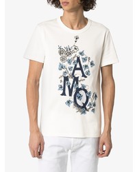 T-shirt à col rond imprimé blanc Alexander McQueen