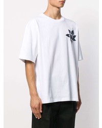 T-shirt à col rond imprimé blanc Acne Studios