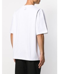 T-shirt à col rond imprimé blanc Acne Studios