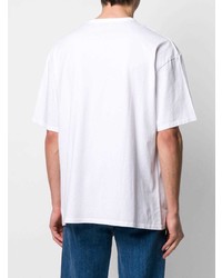 T-shirt à col rond imprimé blanc MAISON KITSUNÉ