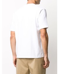 T-shirt à col rond imprimé blanc Junya Watanabe MAN