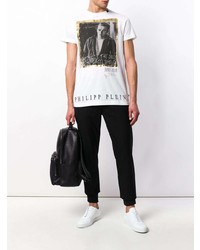 T-shirt à col rond imprimé blanc Philipp Plein