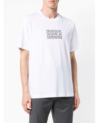 T-shirt à col rond imprimé blanc Oamc