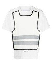 T-shirt à col rond imprimé blanc Fumito Ganryu