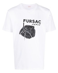 T-shirt à col rond imprimé blanc FURSAC