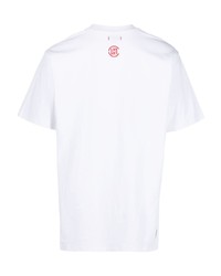 T-shirt à col rond imprimé blanc Clot