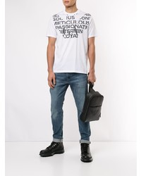 T-shirt à col rond imprimé blanc Emporio Armani