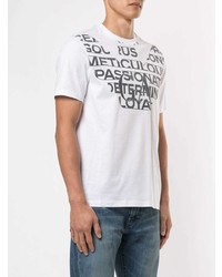 T-shirt à col rond imprimé blanc Emporio Armani