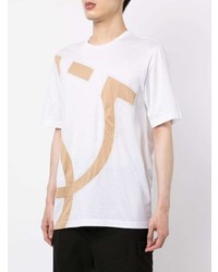 T-shirt à col rond imprimé blanc Salvatore Ferragamo