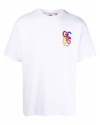 T-shirt à col rond imprimé blanc Gcds