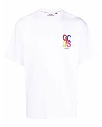 T-shirt à col rond imprimé blanc Gcds