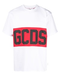 T-shirt à col rond imprimé blanc Gcds