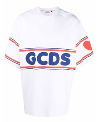 T-shirt à col rond imprimé blanc Gcds