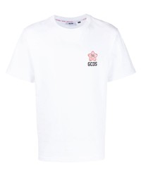 T-shirt à col rond imprimé blanc Gcds